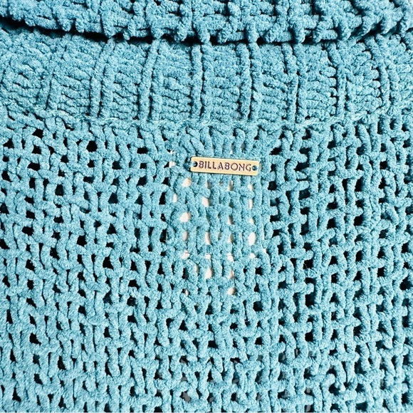 NWT Billabong Sz Large Deep Jade Cowl Neck Loose Knit Jumper Chunky Sweater - Picture 6 of 9